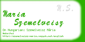 maria szemelveisz business card